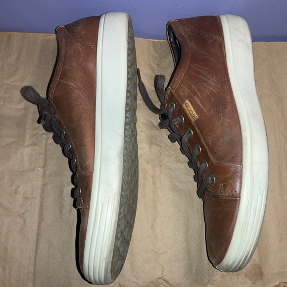 Ecco Soft 7 brown Leather sneakers Sz 9 - Picture 3 of 7